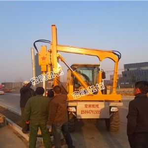 宏润机械护栏打桩机徐州新沂施工现场