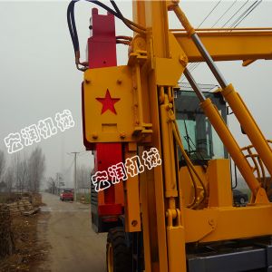公路护栏打桩机液压锤怎么操作？宏润机械