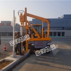 公路护栏打桩机液压锤怎么操作？宏润机械