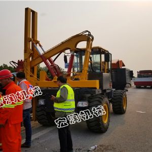 护栏打桩机河南兰考施工现场