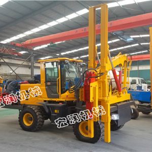 护栏打桩机河南兰考施工现场