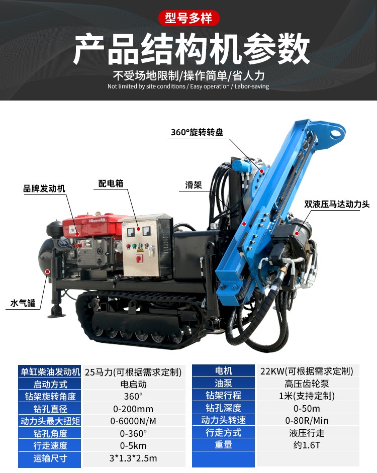 双液压小型钻孔机